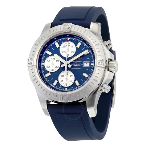 breitling colt blue dial blue rubber men& 39|Breitling Colt .